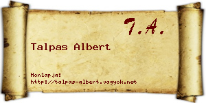 Talpas Albert névjegykártya