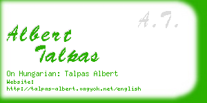 albert talpas business card